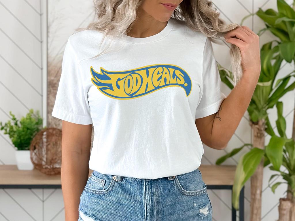 God Heals Shirt, Christian Graphic Tee, Faith Based T Shirt, Religious Gift for Women, Inspirational Christian Apparel, Jesus Lover Shirt
