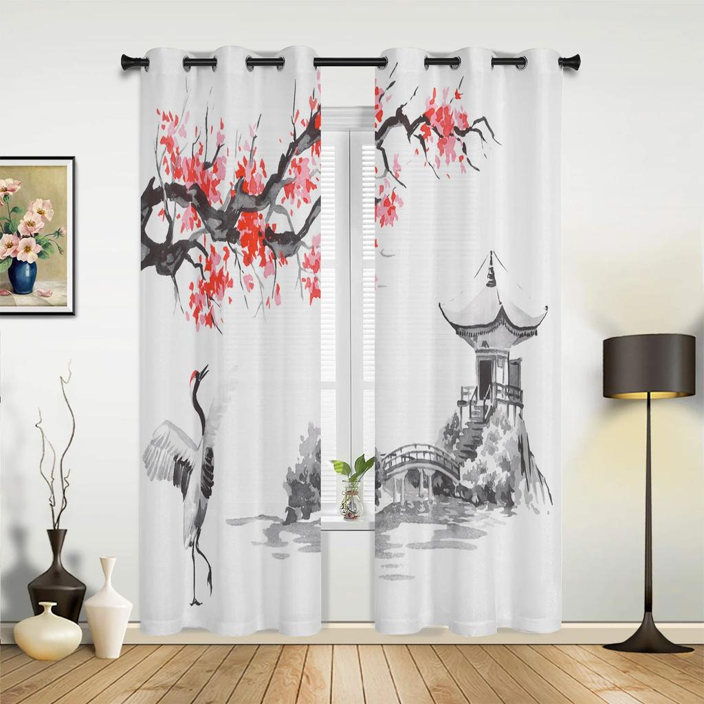 Сливовое солнце чернила живопись шторы для спальни гостиная шторы кухня детская комната оконные шторы современный домашний декор