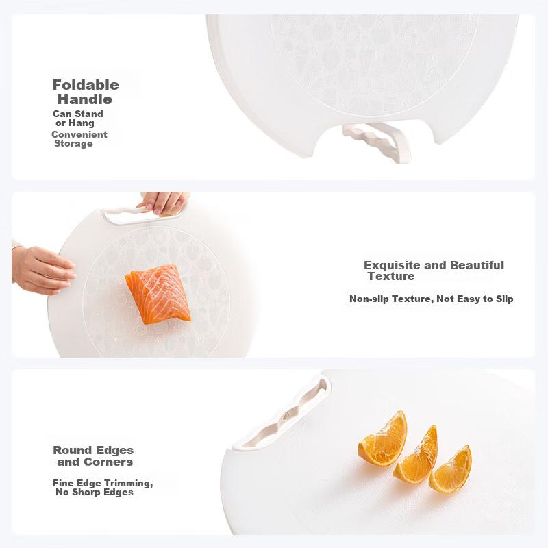 JD Original Cutting Board, Chopping Board for Home Use, Food Contact Grade, Double-Sided PE Thickened, White, 36*1.5cm