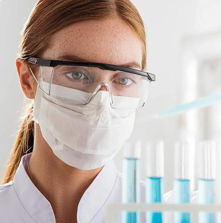 2 пары защитных очков с защитой от брызг, ветрозащитой и пылью, лабораторные промышленные защитные очки для верховой езды, мужские и женские очки