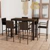 Day and Night - Day and Night Garden Bar Furniture 7 Pcs PE Rattan Armrest Brown