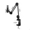 360° Rotatable Microphone Booming Arm Mic Stand Desk Mounted Clamp for