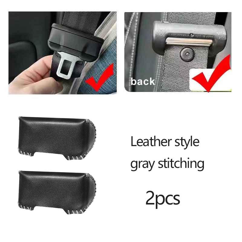 2pcs Universal Car Seat Belt Buckle Clip Protector leather Interior Button Case Anti-Scratch Cover Safety Accessories
