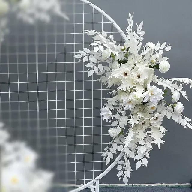 Свадебное шампанское Искусственные цветы Ряд Украшения для центра стола на вечеринку Декор арки Стена Окно Задник Композиция Реквизит Лист Подвесной Цветочный