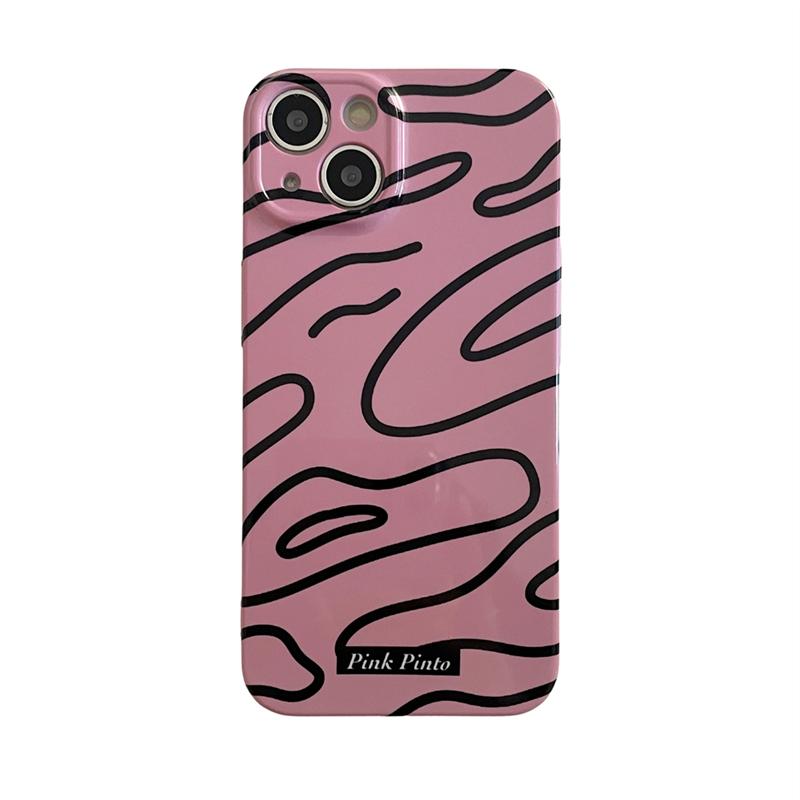 Ins Корея эстетические граффити линии флим чехол для телефона для Iphone 14 13 12 11 Pro Max милый мультфильм кролик противоударный твердый чехол Funda