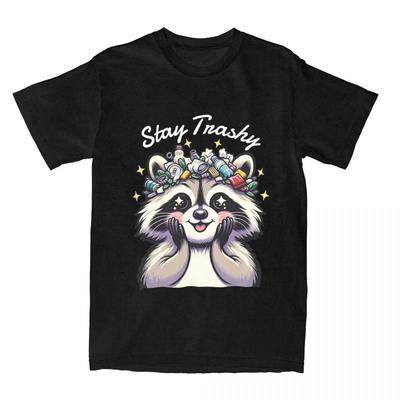 Мужчины Женщины Оставайтесь Trashy Raccoon Meme Футболки Одежда Смешные Чистые Милые Kawaii Trash Panda Футболка Топ Футболка Одежда Классика