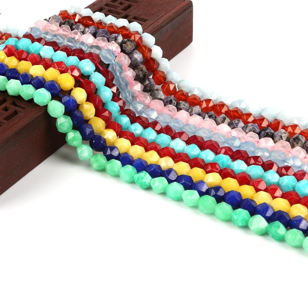 Граненый натуральный камень, острые 8 мм, свободные бусины, ожерелье, браслет, аксессуар для изготовления ювелирных изделий