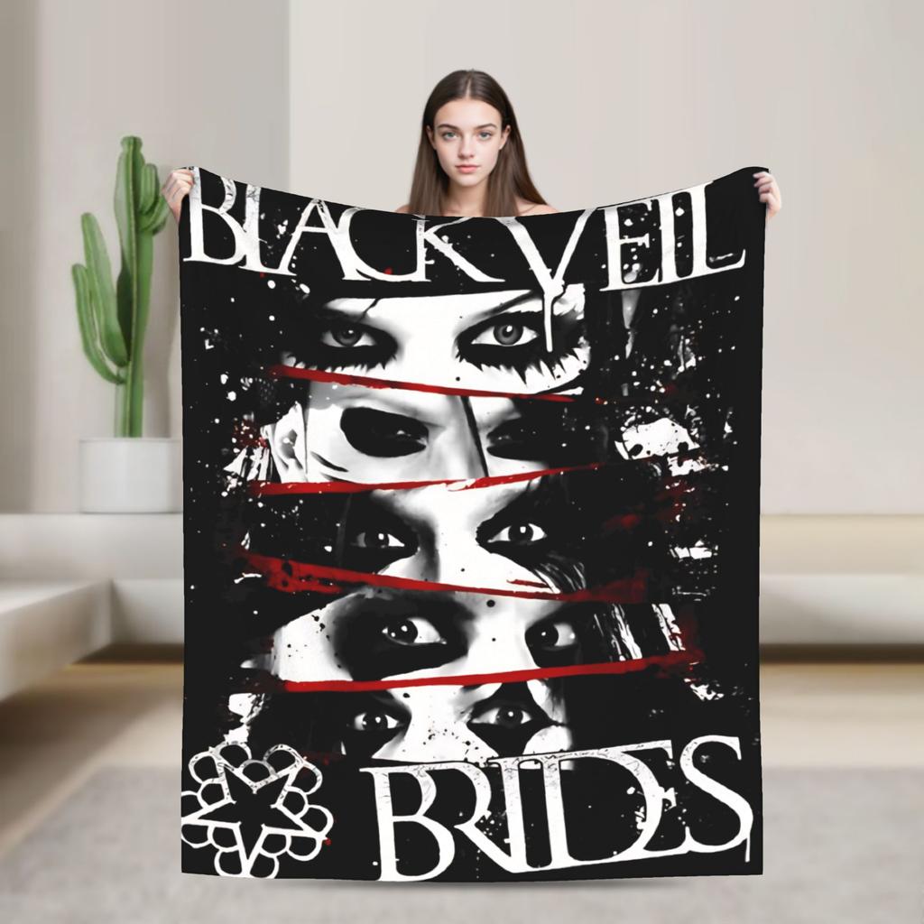 BLACK VEIL BRIDES BAND Flannel Blanket Winter  Soft Warm Throw Blanket for Kids Home Decor Pattern Bedspread Sofa Bed Cover