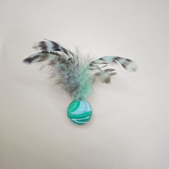 5 шт. игрушка-мяч для кошек с перьями интерактивные мини-прыгучие мячи с перьевым мячом для упражнений для кошек игрушка для чистки зубов для домашних кошек