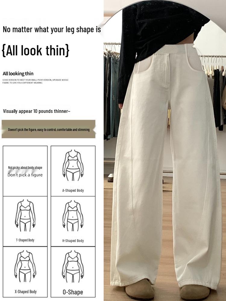 Maternity Wide-Leg Jeans: 2025 Spring & Autumn Loose Fit Straight-Leg Pants