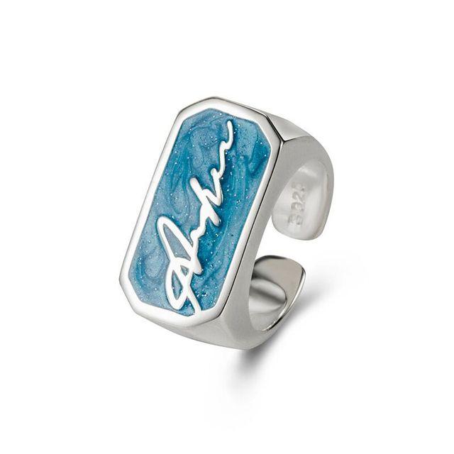 Кольцо с английской буквой, серебряное металлическое кольцо с регулируемым открытием для женщин, креативное кольцо на палец с алфавитом для покера, мужские модные ювелирные изделия