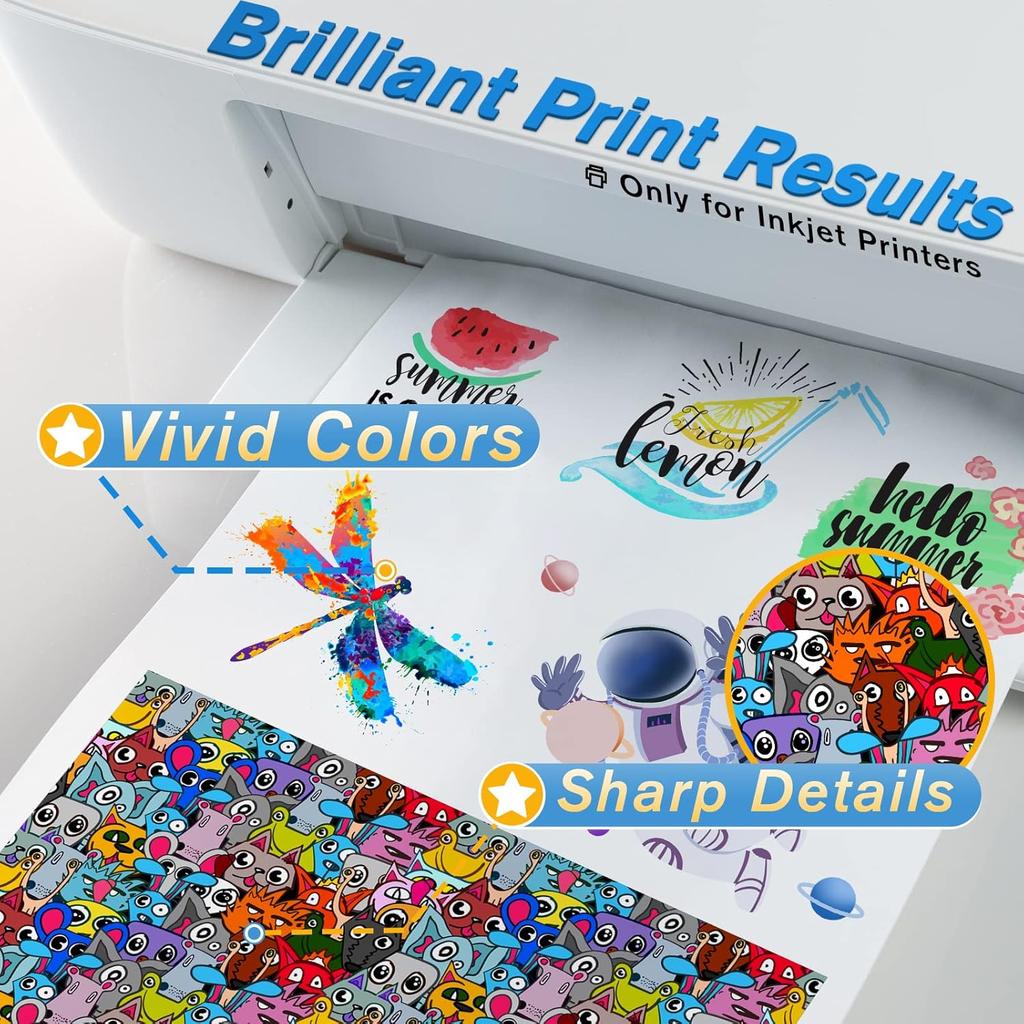 Koala Waterslide Decal Paper INKJET CLEAR, 20 Sheets 8.5x11 Inch Water Slide Transfer Paper Transparent Printable Waterslide Paper for DIY Tumbler,