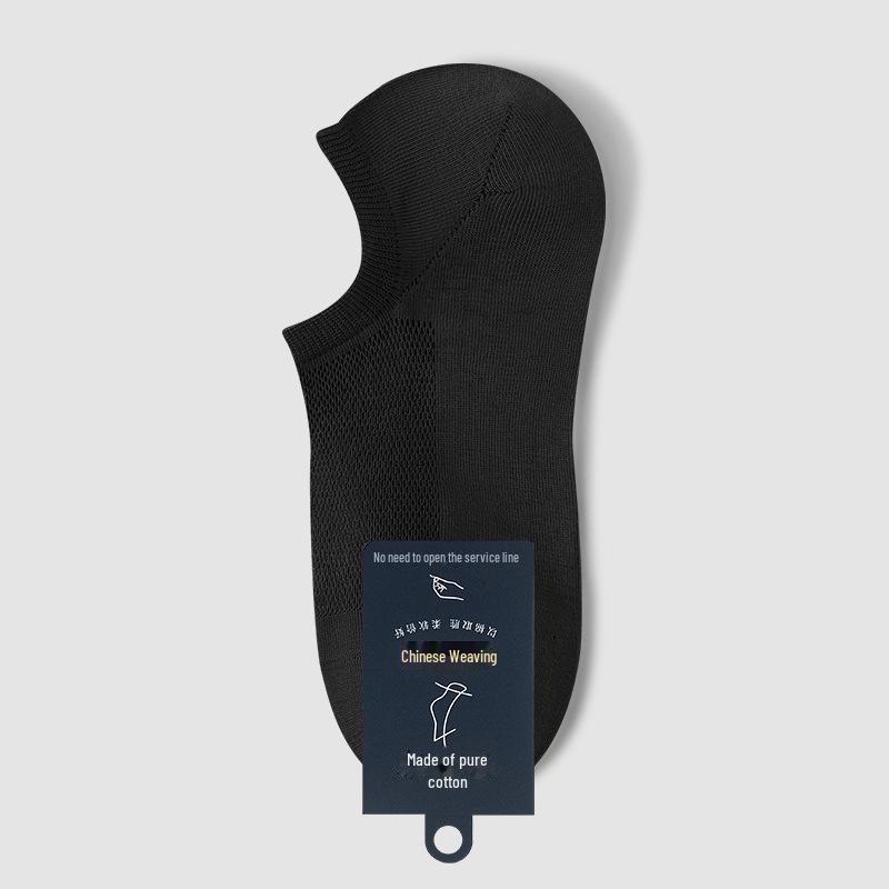 Mesh Cotton Mens Pure Antibacterial Short Socks Breathable Nonslip Invisible Summer Boat Socks