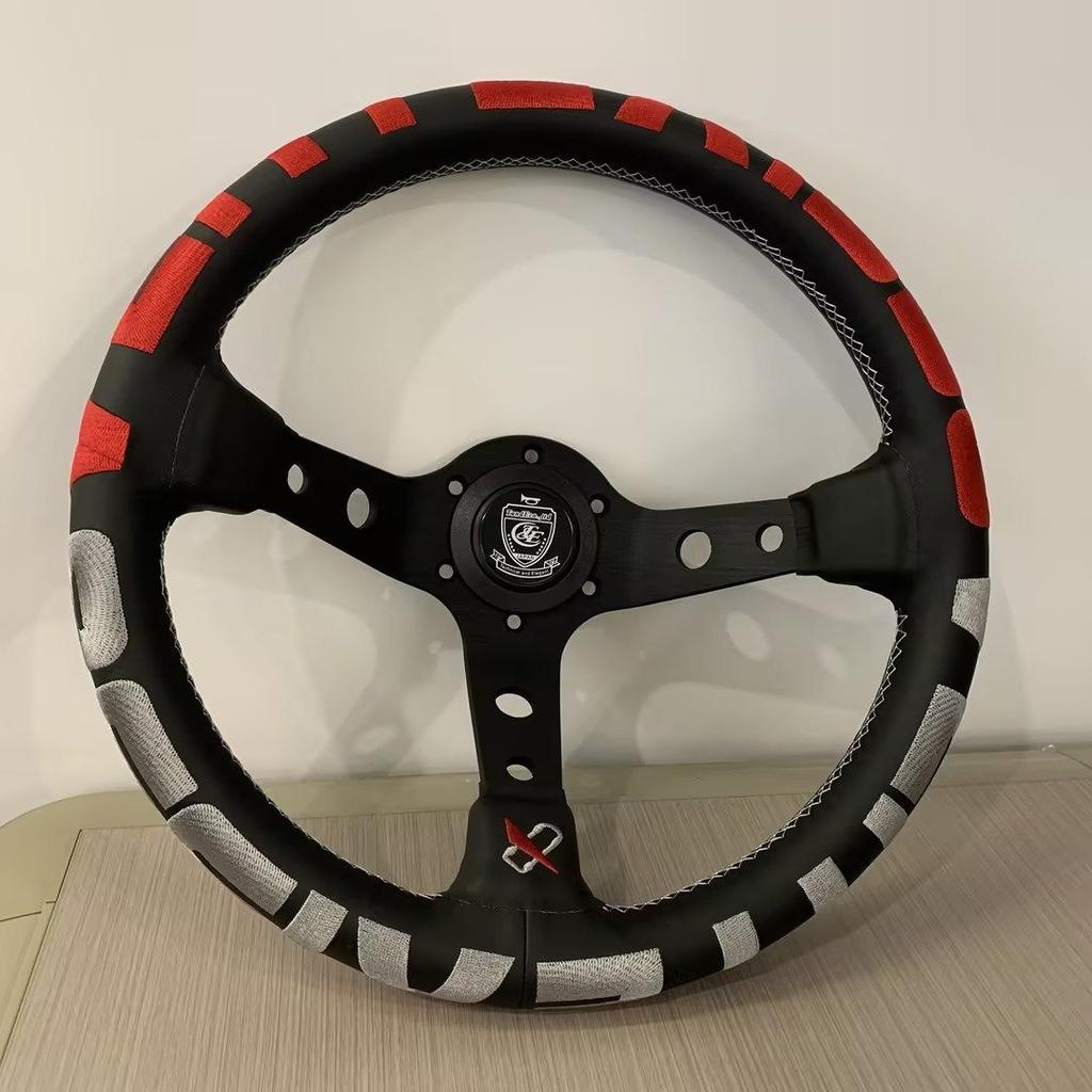 Vertex Универсальный Кожаный Вышитый Спортивный Руль для Автомобиля Гоночный Модифицированный Автозапчасти