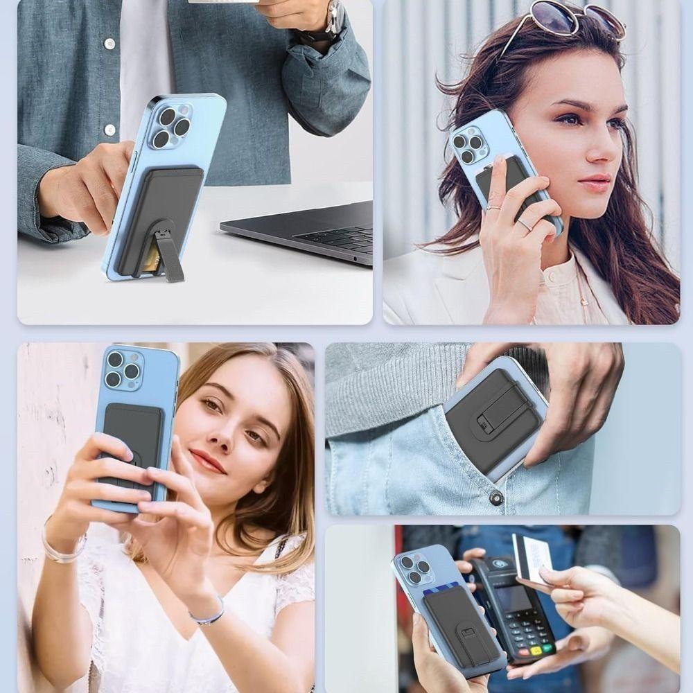 Silicone Wallet Case Stick on Card Case Convenient Phone Bracket  Phone