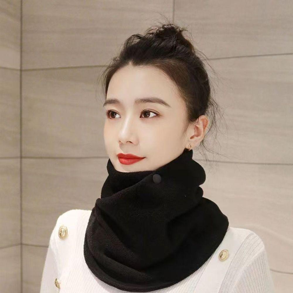 Multifunctional Fleece Neck Scarf Solid Color Plush Neck Cover Sweet Plush Neck Protector Winter