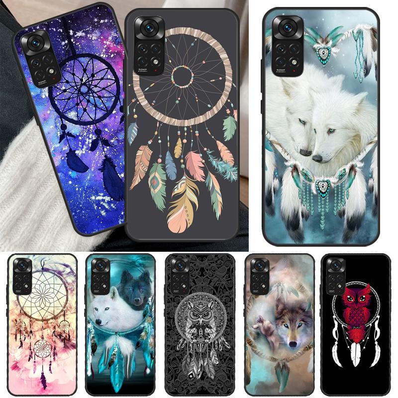 Чехол Dream Catcher Feather Wolf для Xiaomi Redmi Note 11 10 9 8 Pro Note 11S 10S 9S 8T K50 K40 9A 9C 10A 10C