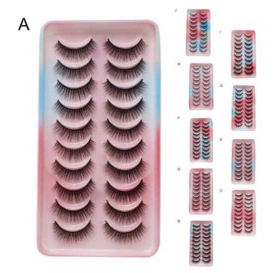 10 пар/коробка модных накладных ресниц для вьющегося макияжа ручной работы