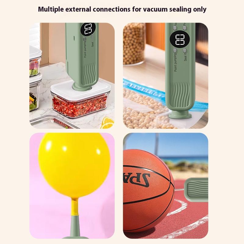 Беспроводной вакуумный упаковщик - Мощное всасывание 60 кПа, Портативный вакууматор для продуктов с 3 уровнями температуры, Функция внешней откачки