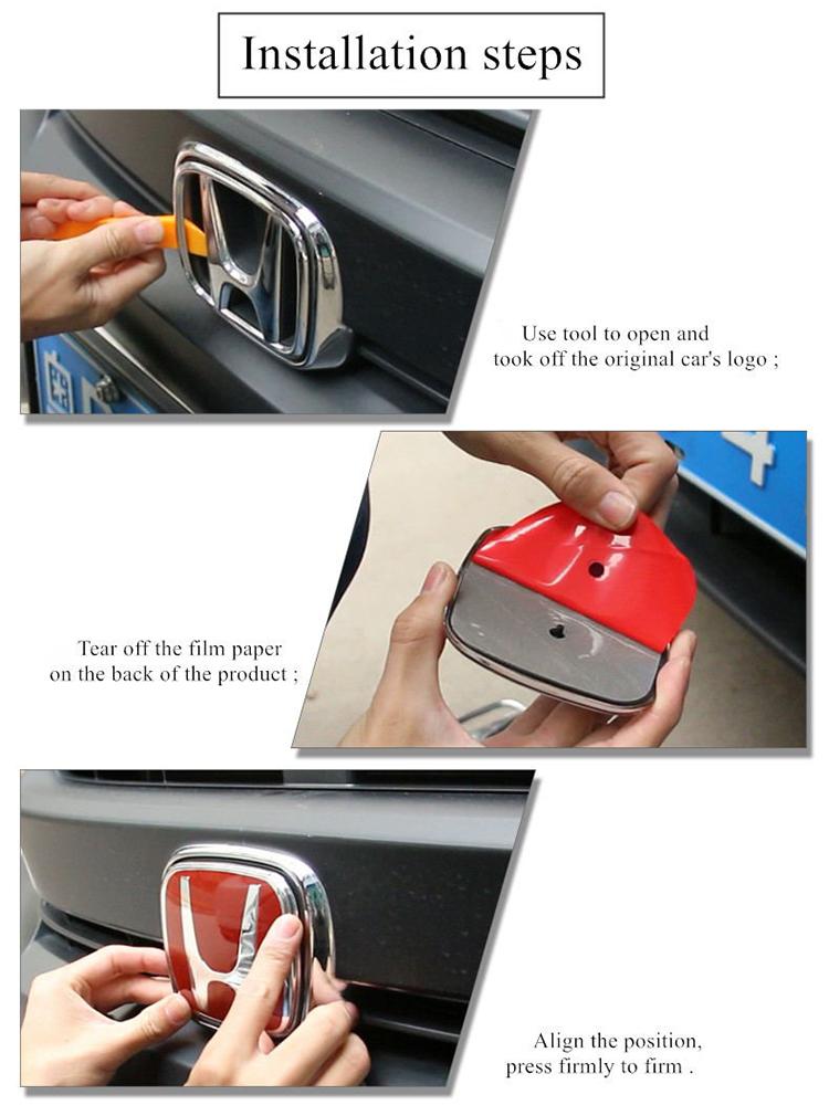 APN1 Honda Civic Fit HRV Vezel Avancier Car Emblem Decor Sticker for Front Grille Trunk Steering Wheel Accessories 2006-2025 Models