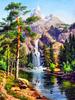 Коллекция алмазной живописи Дерево Зеленая вышивка крестом Река Водопад Пейзаж Домашний декор