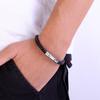 Simple Hip-hop Titanium Steel Braided Leather Bracelet Black Stainless Steel Punk Men's Bracelets Casual Sports Cycling Jewellery Accessories