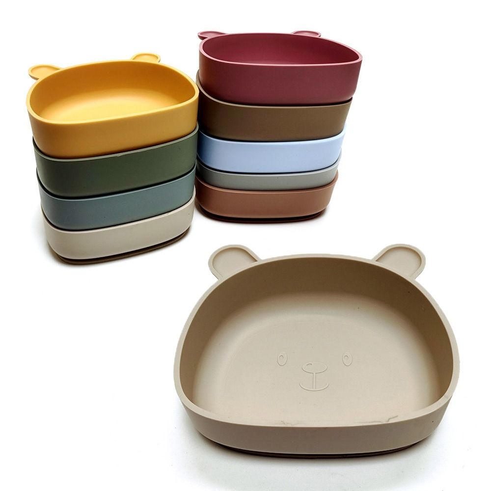Solid Feeding Silicone Dinnerware Food Grade Silicone Baby Bowl Children Dishes  for Kids