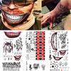 1 лист мульти Хэллоуин Бэтмен Косплей Отряд Джокер Тип Временные татуировки Наклейки Боди-арт Набор
