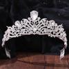 Новый свадебный ободок для волос в европейском стиле с кристальными волнистыми аксессуарами для волос на день рождения и свадьбу, короной, гребнем для волос