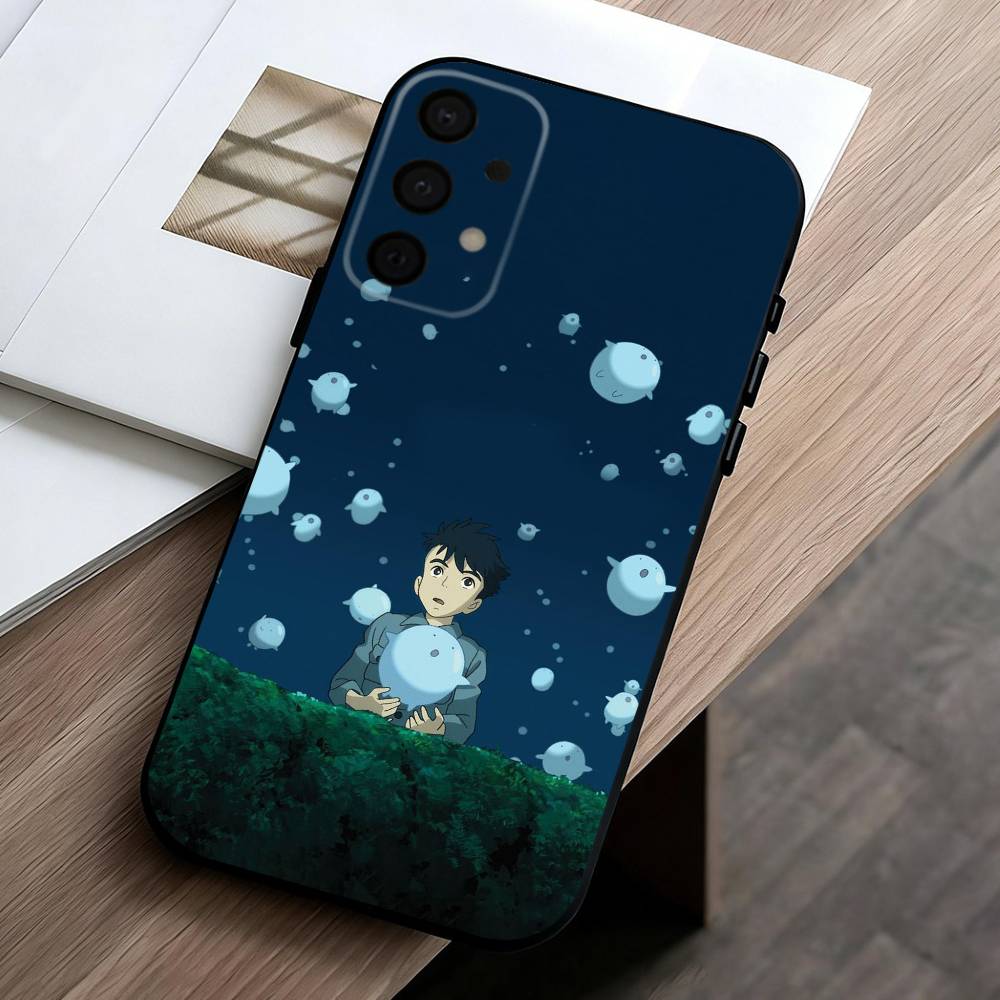 T-The Boy and the Heron Anime Phone Case For Samsung Galaxy A73,A72,A71,A70,A53,A52,A51,Soft Silicone Black Cover