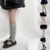 Вязаные гольфы в рубчик для женщин и девочек, летние, тонкие, хлопковые, на икру, выше колена, свободные носки, уличная одежда