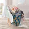 Vintage Peacock Floral Print Soft Flannel Throw Blanket Warm Lightweight Blanket for Bed Sofa Home Art Decoration