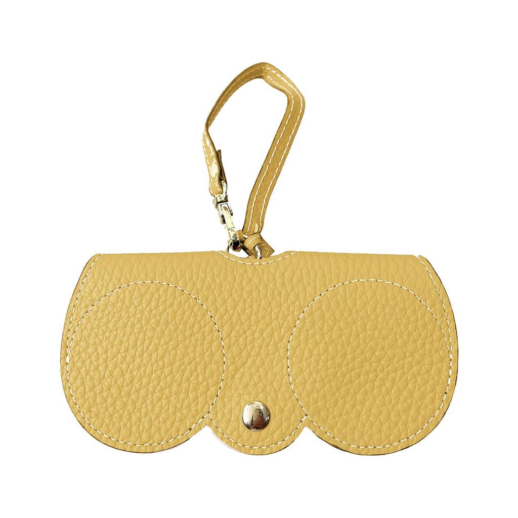 Gisele Genuine Leather Eyeglass Sunglasses Case with Soft Grained for Women and Men Case, Slim, Thin, Lightweight, Compact, Strap, Design, Portable,