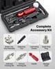 Brake Line Flaring Tool Kit, 45° Single & Double Flare Tool for 4.75mm, 6.35mm Copper Tubing - with 2 Forming Dies, Deburring Tool & Toolbox for
