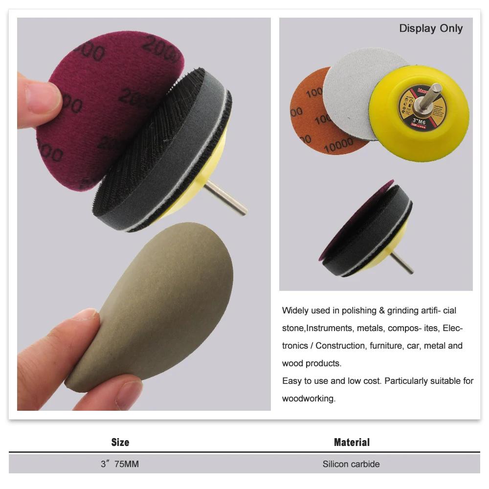 3 Inch Wet Dry Sanding Paper 75MM 320-10000 Grit Hook and Loop Sandpaper 50Pcs Electrostatic Planting Silicon Carbide