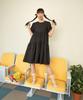 Retour Deux Vingt Quatre Wavy Tiered Midi One-Piece (Black)