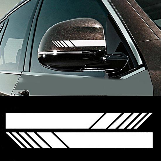 1 пара?Автомобильные полоски по бокам Юбки с боковыми полосками?Экологичный?Полосатая декоративная наклейка на боковое зеркало заднего вида?для автомобиля