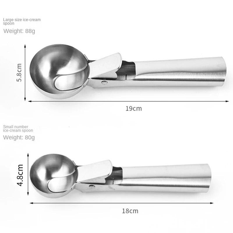 Ice Cream Scoops Stacks Stainless Steel Ice Cream Digger Non-Stick Fruit Ice Ball Maker Watermelon Ice Cream Spoon Tool
