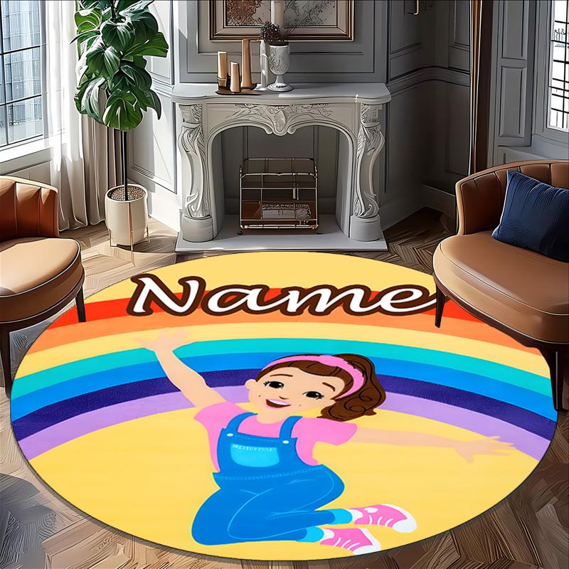 Personalized M-Ms Rachel Round Chair Office Rug - Perfect for Mat, Office Chair & More - Ideal Gift for Birthdays and Holidays