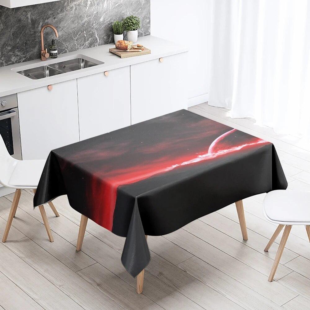 Starry Universe Tablecloth Cumulus Antifouling Waterproof Rectangular Kitchen Dining Table Home Decoration