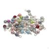 50 Piece Beads Dangle Charms Drop Pieces Glass with Wire Loop And Bead Caps for Bracelets