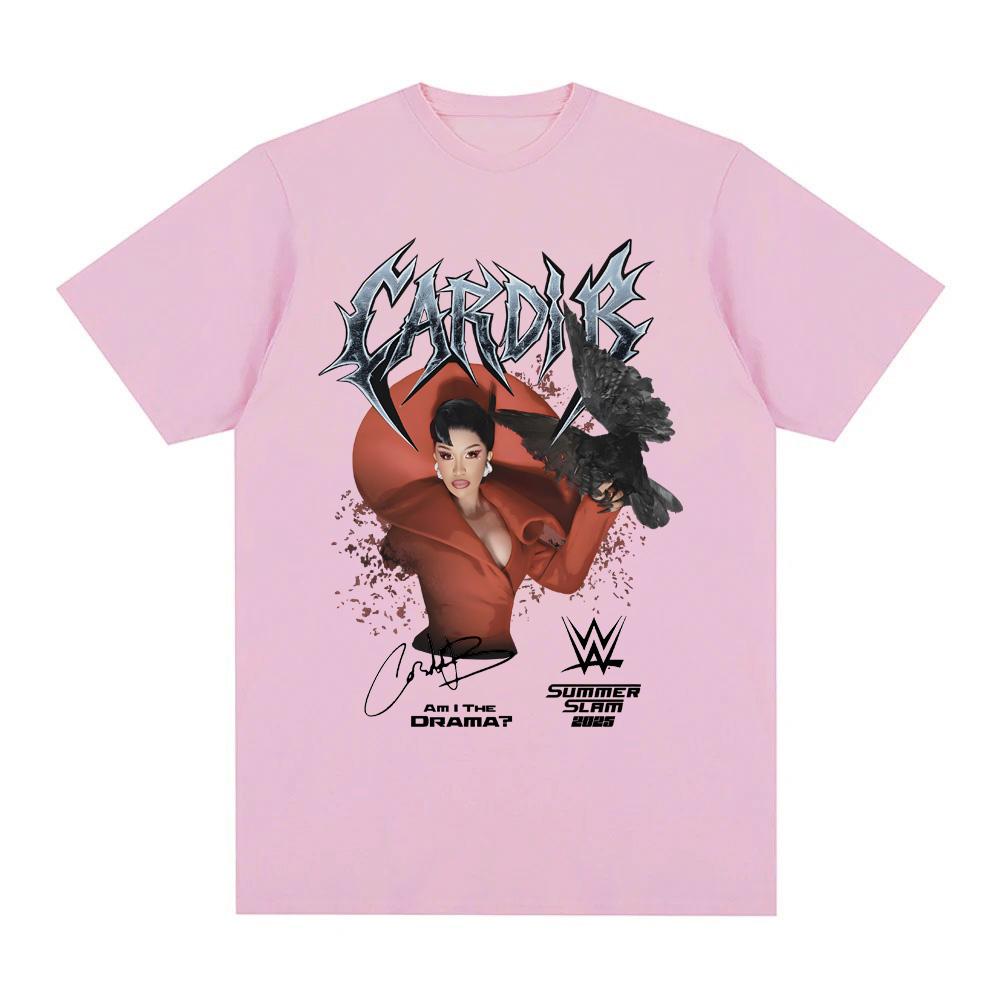 Карди Би С Подписью - Я ДРАМА Футболка Рукав Мода Круглый Вырез Футболка Лето 100% Хлопок Футболка Camiseta Hombre Летние Топы