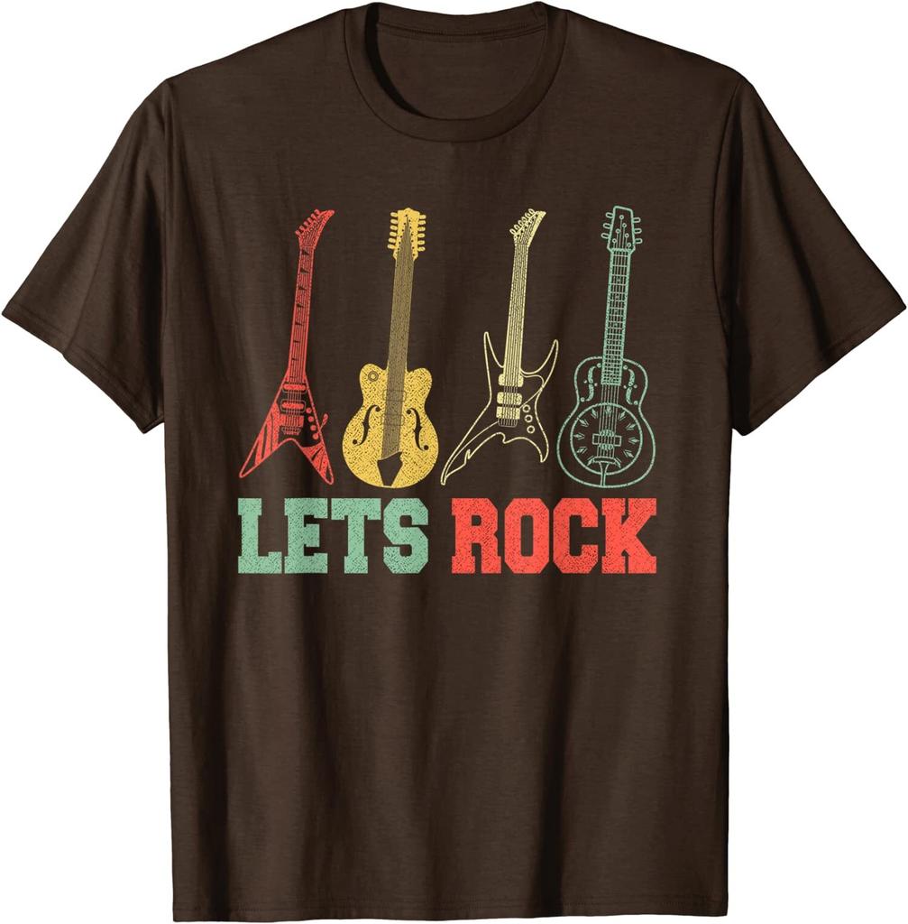 Lets Rock Rock N Roll Guitar Retro Music Gift Unisex T-Shirt