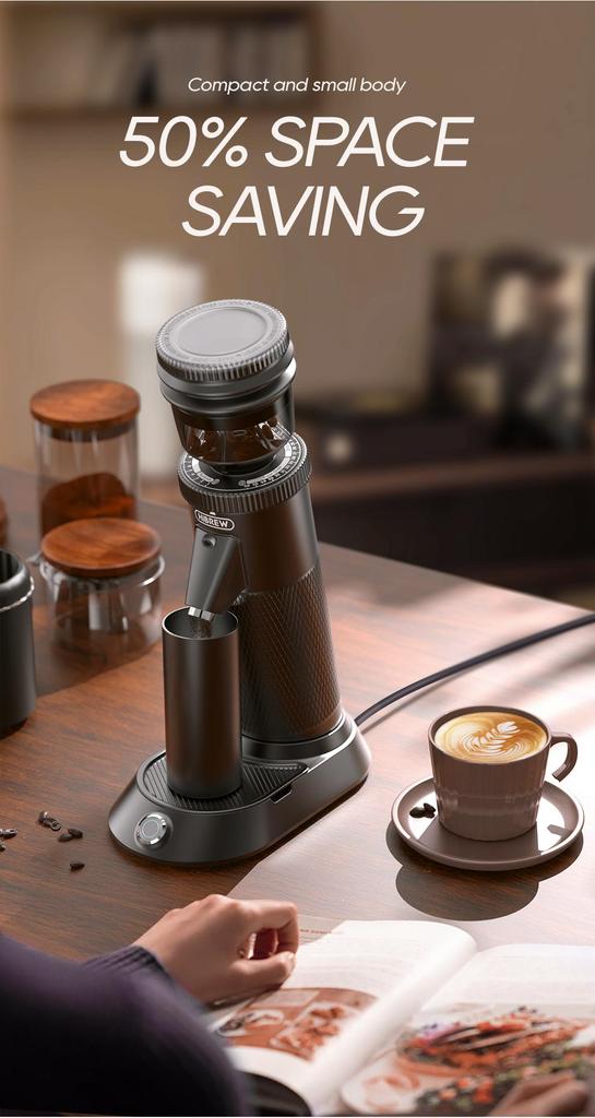 Электрическая кофемолка HiBREW G5, конические жернова 48 мм, 36 регулируемых передач, для эспрессо/турецкого/наливного/мокка/капельного кофе