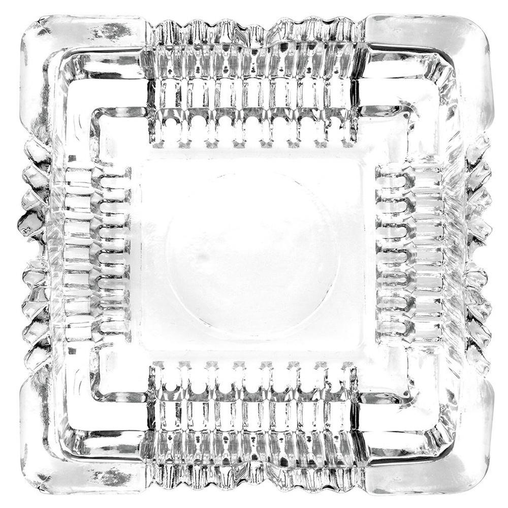 Square glass ashtray 10.5x10.5x3.5 cm
