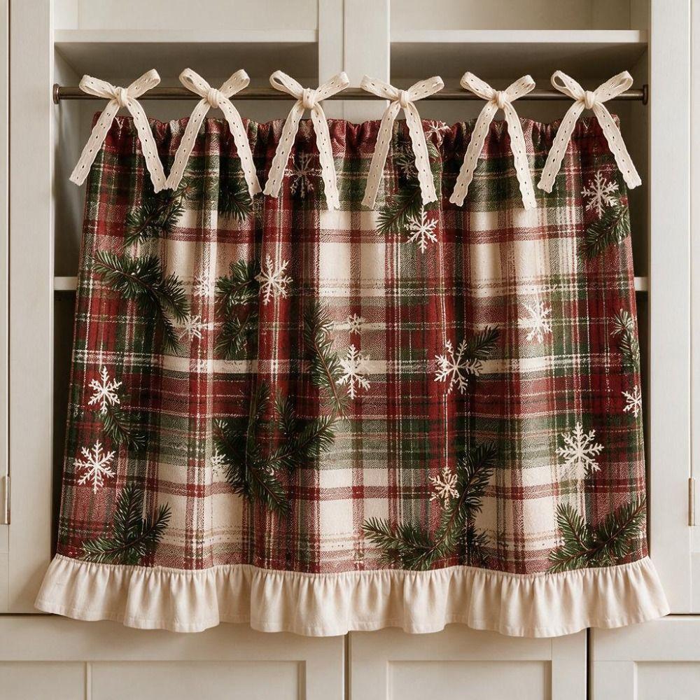 Decorative Kitchen Stove Short Curtain Ruffled Edge Cabinet Curtain Kitchen Window