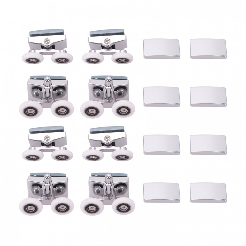 8PCS Twin Shower Screen Door Rollers/Runners/Wheel Top & Bottom 23mm Replacement