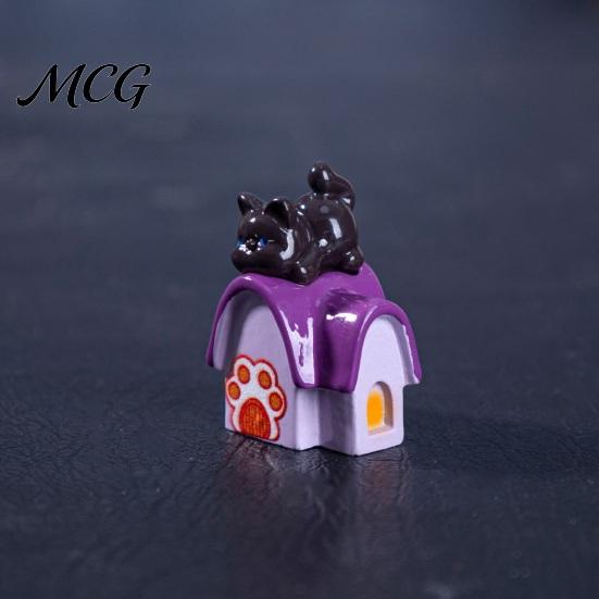 Small Halloween Collectible 3Pcs Mini Resin Figurines, Miniature Pumpkin Ghost Grim Reaper Party Decoration Castle Statue for Spooky Fairy Garden,