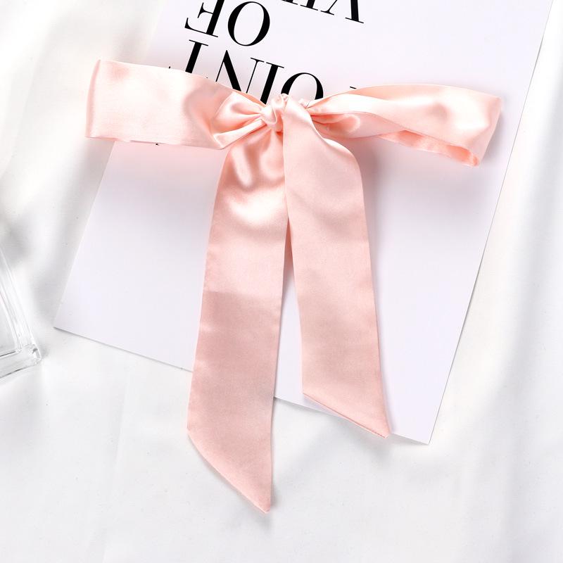 2024 Spring/Summer Women's Silk Scarf Headband: Thin, Narrow, Solid Color Ribbon for Ponytail, Bag, or Bow Tie Use