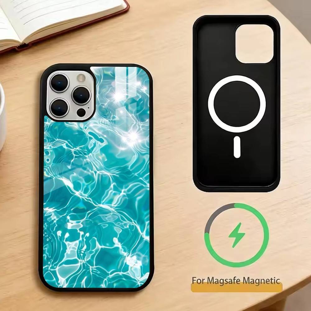 The patterns of seawater Phone Case For iPhone17,16,15,14,13,12,11 Plus,Pro Magnetic with Magsafe Wireless Charging